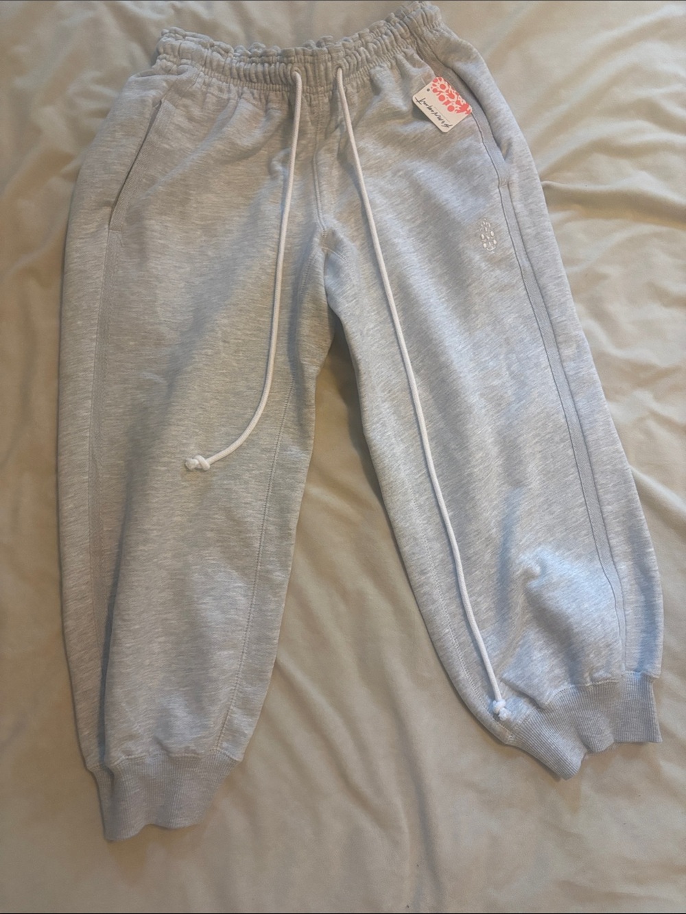 FP Movement by Free People Heather Light Gray Drawstring Jogger Pants